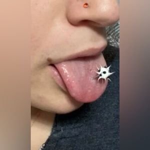 5 Pcs Set - 14g -Set B- Soft Silicone Ball Design Tongue Ring NWT